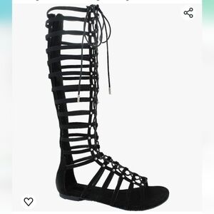 Knee High Flat Gladiator Sandals